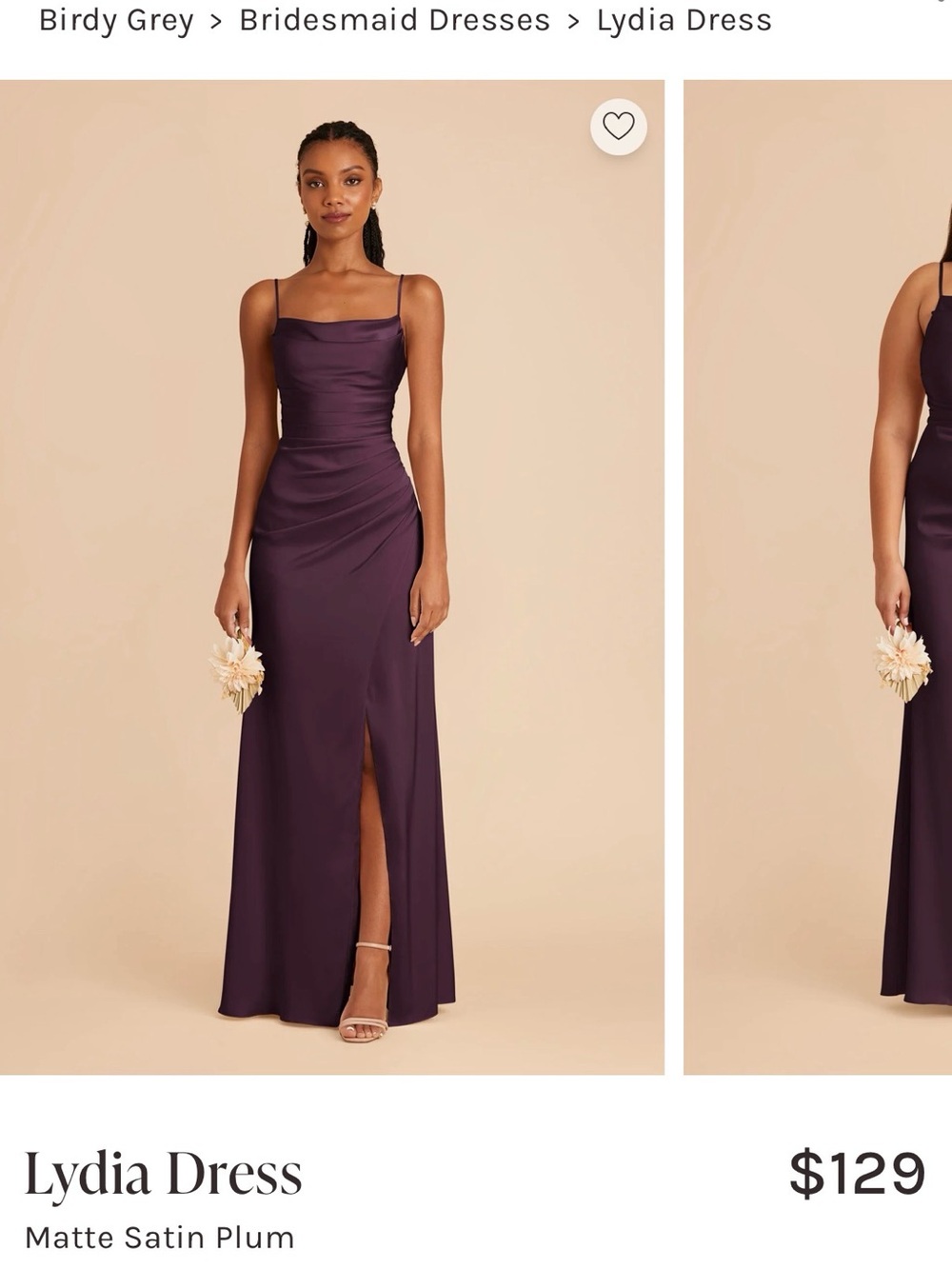 Birdy Grey Lydia Matte Satin Plum Maxi Dress